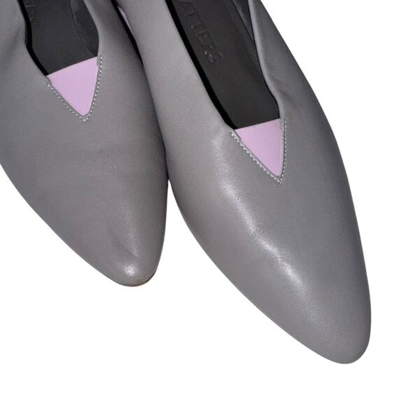 Grey Matters Heel Grey Leather Heels Light Purple Accents on Heels Front Size 39 - Picture 7 of 14